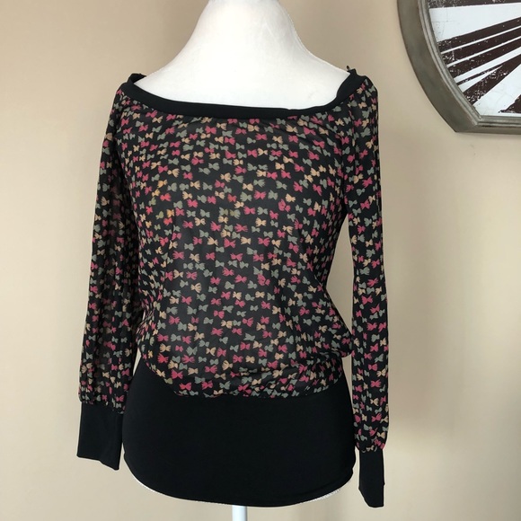 Trina Turk Sheer Black Patterned Silk Top - Picture 5 of 6